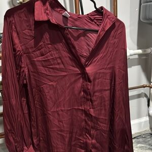 Old Navy burgundy Button Down Shirt with Notched Collar
